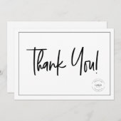 白黒シンプル会社ロゴソーシャル・サンキュー 招待状 (正面/裏面)