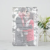 白黒シンプル写真エレガントなウェディングプログラム (スタンド正面)