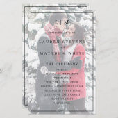 白黒シンプル写真エレガントなウェディングプログラム (正面/裏面)