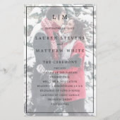 白黒シンプル写真エレガントなウェディングプログラム (正面)