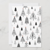 白黒シンプル写真メリークリスマスツリー シーズンカード (裏面)