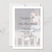 白黒シンプル写真卒業パーティー マグネット招待状 (正面)