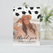 白黒シンプル写真卒業 サンキューカード (スタンド正面)
