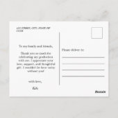 白黒シンプル写真卒業 ポストカード (裏面)