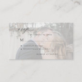 白黒シンプル写真結婚式RSVP エンクロージャーカード (正面)