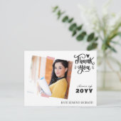 白黒シンプル写真 卒業お礼 ポストカード (スタンド正面)