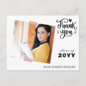 白黒シンプル写真 卒業お礼 ポストカード (正面)