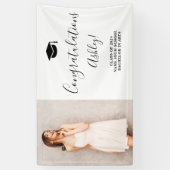 白黒シンプル卒業エレガントおめでとう 横断幕 (縦)