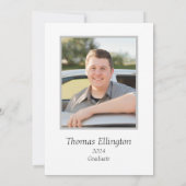 白黒シンプル卒業 招待状 (裏面)