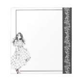 白黒シンプル可愛いアニメぼほメモ帳 ノートパッド (正面)