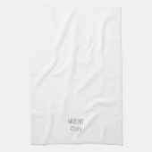 白黒シンプル名前をカスタムする文字モノグラム キッチンタオル (縦)