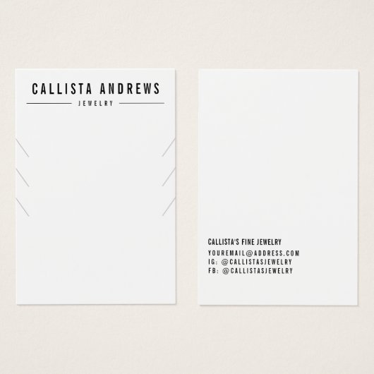 白黒シンプル多重ネックレスディスプレイカード (正面&裏面)