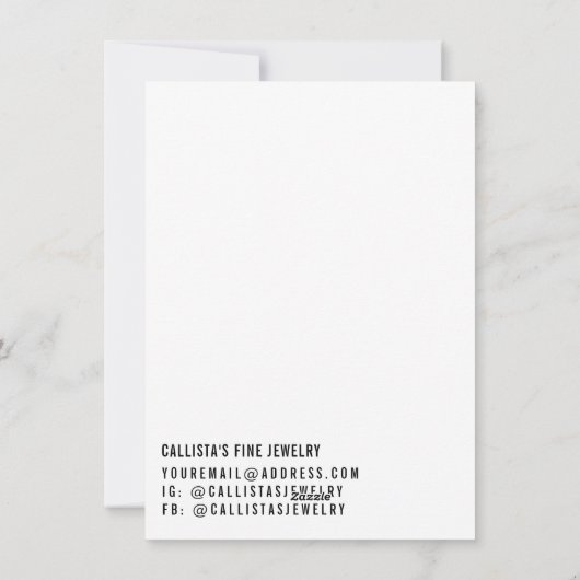 白黒シンプル多重ヘアクリップ表示カード シーズンカード (裏面)