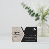 白黒シンプル実在不動産上場事業Ca 名刺 (スタンド正面)