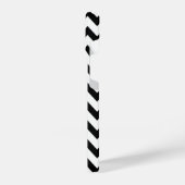 白黒シンプル山形の線モノグラム iPhoneケース (左側面)