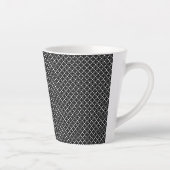 白黒シンプル幾何学模様 カフェラテマグ (右)