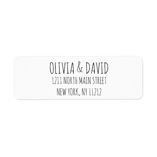 白黒シンプル手書き文字 ラベル (正面)