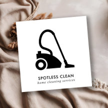 白黒シンプル掃除機クリーニングサービス
