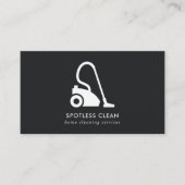 白黒シンプル掃除機クリーニングサービス 名刺 (正面)