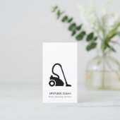 白黒シンプル掃除機クリーニングサービス 名刺 (スタンド正面)