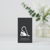 白黒シンプル掃除機クリーニングサービス 名刺 (スタンド正面)