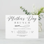 白黒シンプル文字マザーズデイブランチ 招待状 (スタンド正面)