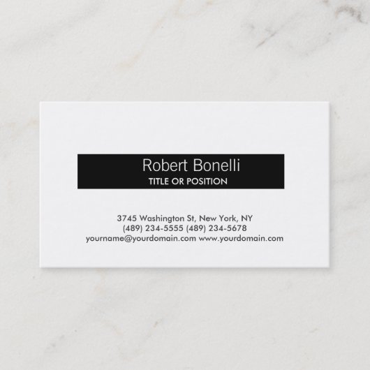 白黒シンプル普通名刺 名刺 (正面)