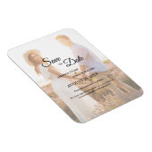 白黒シンプル書記日付の写真を保存 マグネット (右側)