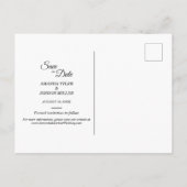 白黒シンプル書道の写真の保存日付 案内ポストカード (裏面)