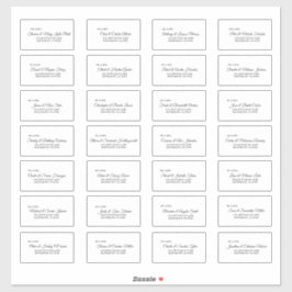 白黒シンプル書道ゲスト住所 シール