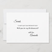 白黒シンプル書道花嫁付添人の提案 招待状 (裏面)