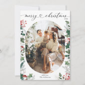 白黒シンプル植物写真クリスマスカード シーズンカード (正面)