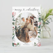 白黒シンプル植物写真クリスマスカード シーズンカード (スタンド正面)