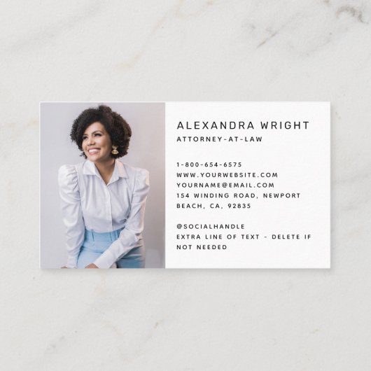 白黒シンプル法弁護士写真事業法 名刺 (裏面)