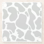 白黒シンプル牛斑動物 ガラスコースター (裏面)