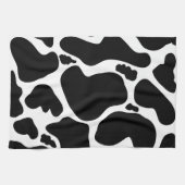 白黒シンプル牛斑動物 キッチンタオル (横)