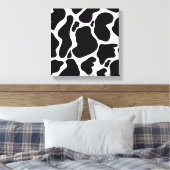 白黒シンプル牛斑動物 キャンバスプリント (インサイチュ (寝室))
