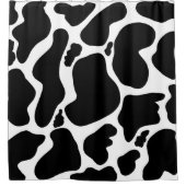白黒シンプル牛斑動物 シャワーカーテン (正面)