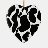 白黒シンプル牛斑動物 セラミックオーナメント (右)