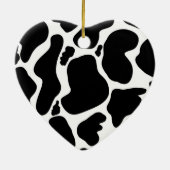 白黒シンプル牛斑動物 セラミックオーナメント (裏面)