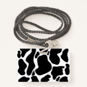 白黒シンプル牛斑動物 バッジ (裏面ランヤード)