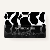 白黒シンプル牛斑動物 バッジ (正面)