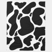 白黒シンプル牛斑動物 フリースブランケット (正面)