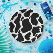 白黒シンプル牛斑動物 ペーパープレート (パーティー)