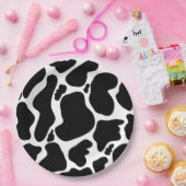 白黒シンプル牛斑動物 ペーパープレート (パーティー)
