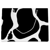 白黒シンプル牛斑動物 ラージペーパーバッグ (正面)