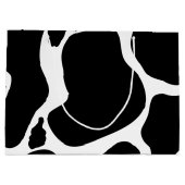 白黒シンプル牛斑動物 ラージペーパーバッグ (裏面)