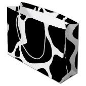 白黒シンプル牛斑動物 ラージペーパーバッグ (裏面アングル)