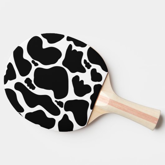 白黒シンプル牛斑動物 卓球ラケット (横)