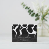 白黒シンプル牛斑動物 名刺 (スタンド正面)